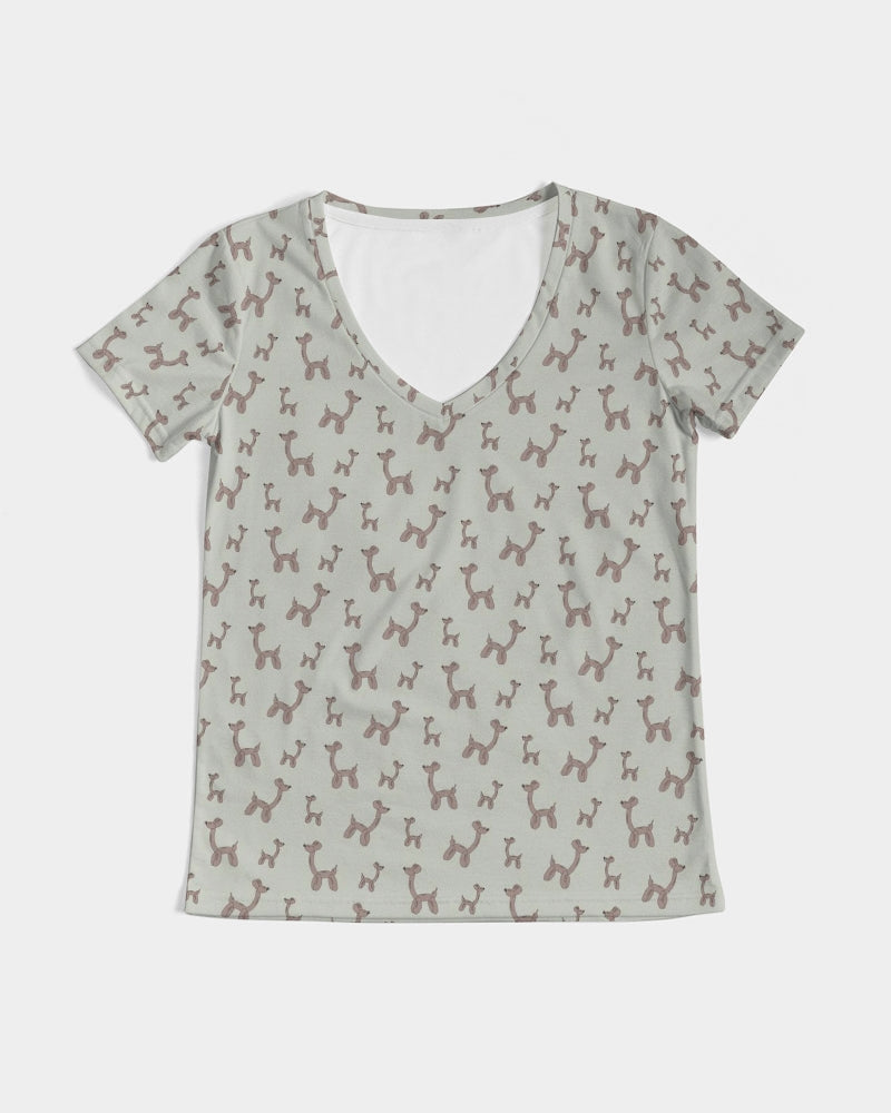 Balloon Giraffes Women's V-Neck Tee