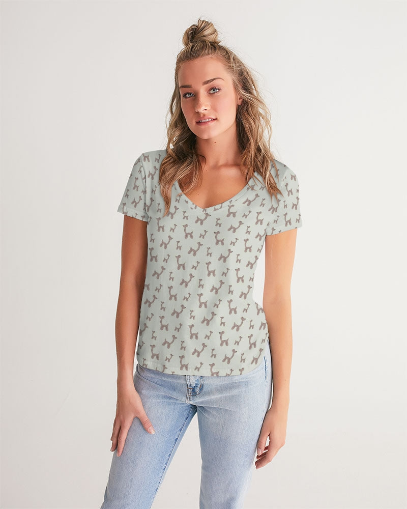 Balloon Giraffes Women's V-Neck Tee