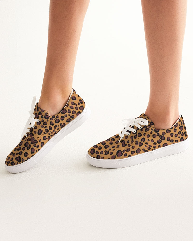 Cheetah Women's Lace Up Canvas Shoe