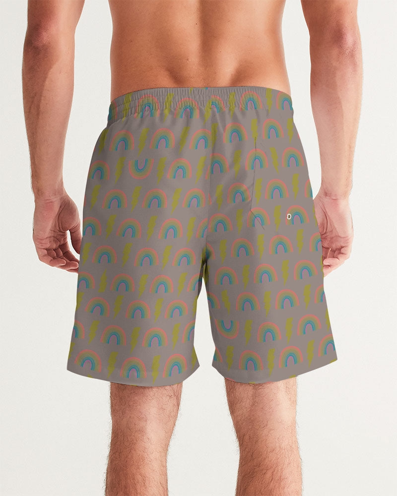 Rainbows & Lightning Bolts Men's Swim Trunk