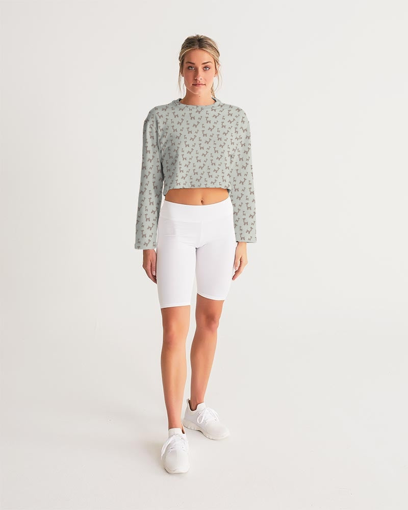 Balloon Giraffes Women's Cropped Crew