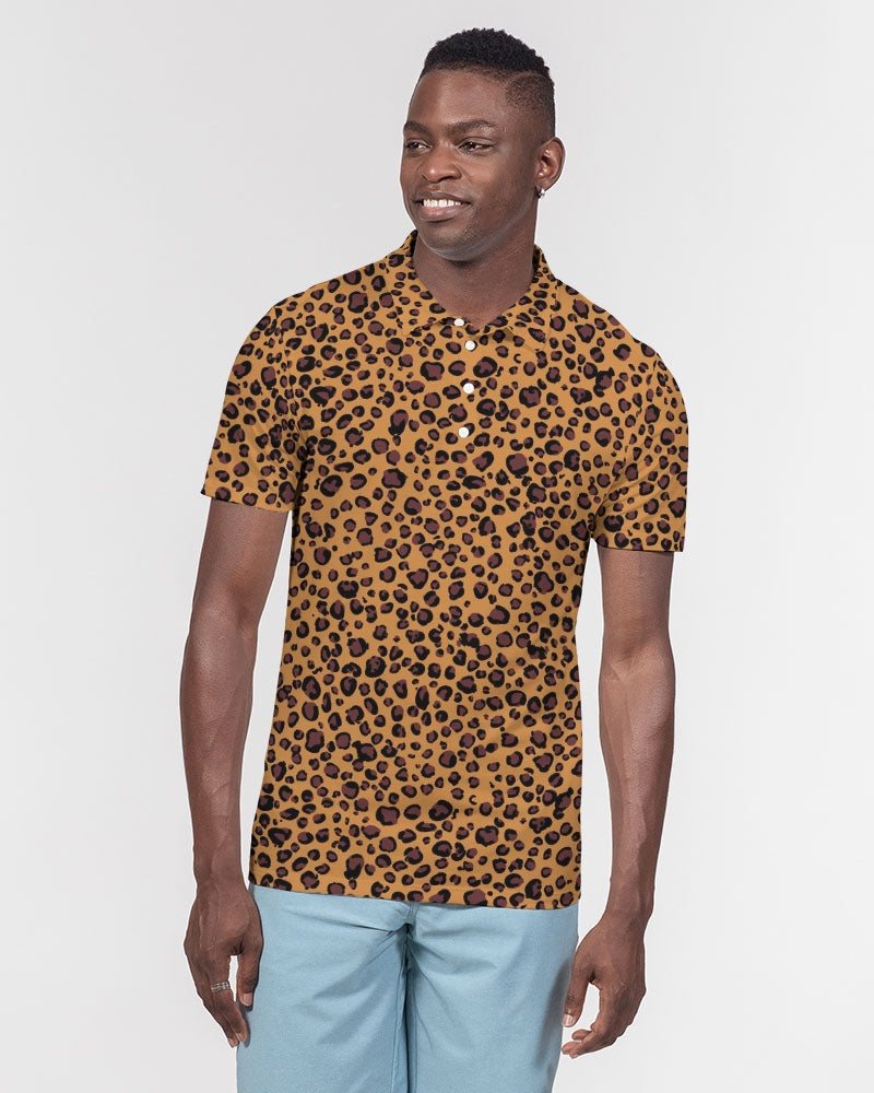 Cheetah Men's Slim Fit Short Sleeve Polo